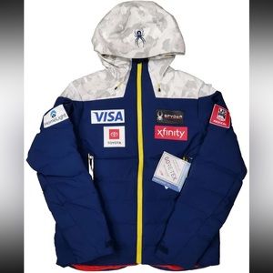 US Ski Team Spyder Rocket GoreTex Infinium Down Jacket Snow Camo Mens Size L NWT